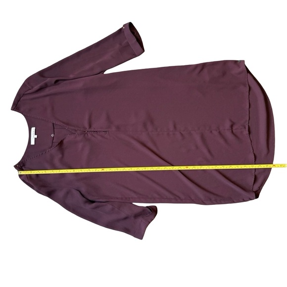 Monk and Lou Burgundy Shift Mini Dress Size S Minimalist Office Business Work - Picture 7 of 7